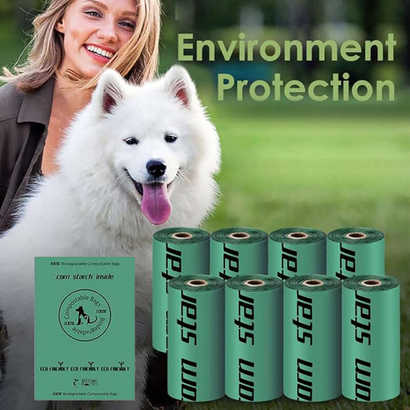 DHpet 100% Biodegradable Compostable Dog Poop Bags Guaranteed Leak Proof and Extra Thick Waste Bag For Dogs Unscented Pet Waste Bags 120 Bags 8 Pack o