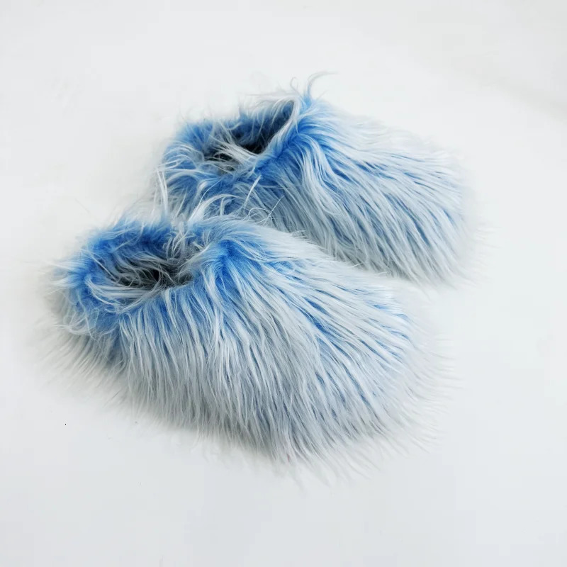 Winter Womens Genuine Leather Hair Slippers Flat Shoes Fashion Outdoor Womens 34-45 Large Hair Slippers 241218