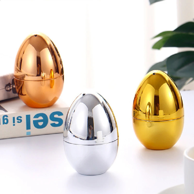 Creative Egg-shaped Toothpick Jar Electroplating Plastic Gold and Silver Toothpick Box Storage Box Ornaments Home Decoration 241212