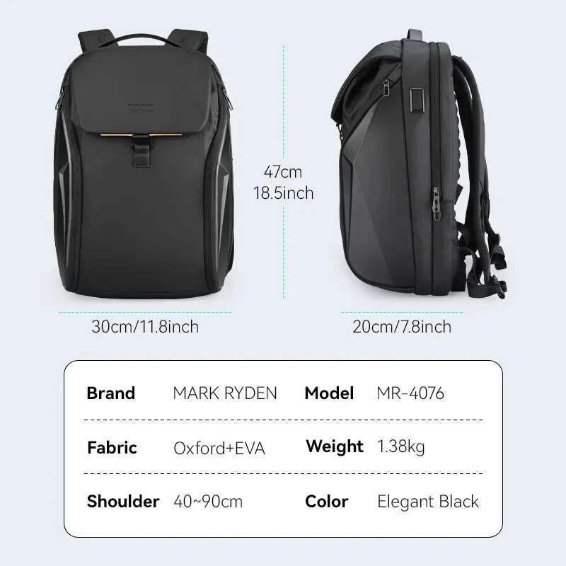 Backpack Mark Ryden Brand Designer Men's Quality Waterproof 15.6 Laptop Backpack Urban Man Travel Bag School Backpacks