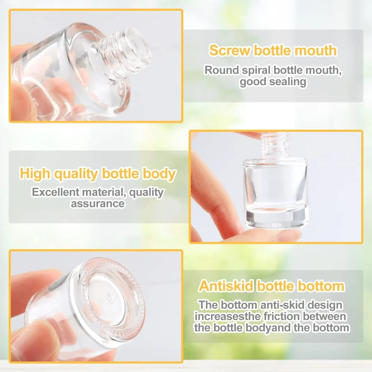 8ml Hanging Car Air Freshener Diffuser Empty Pendant Perfume Aromatherapy Bottle Clear Glass Refillable Ornament Vials