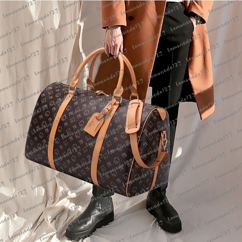 55CM Leather designer men Duffel Bags Suitcases luggage Sport Outdoor Packs shoulder Travel bags messenger bag Totes bags Unisex handbags 2024