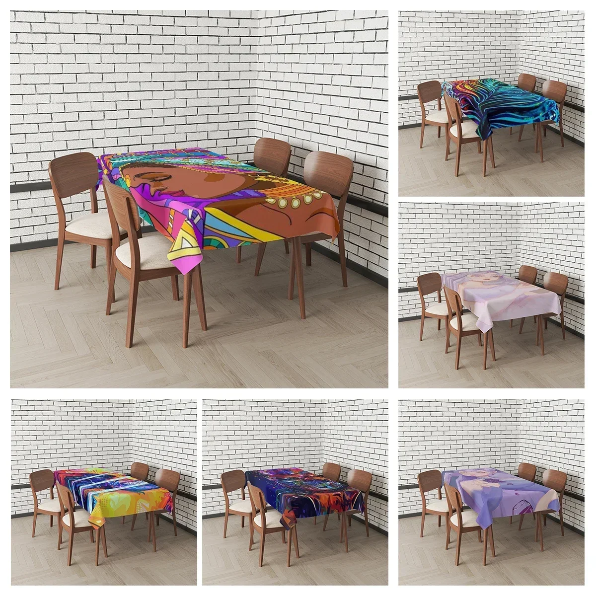 Home Tablecloths for Dining Tables Anime Decoration and Rectangular Table Accessories Waterproof Cloth-XS