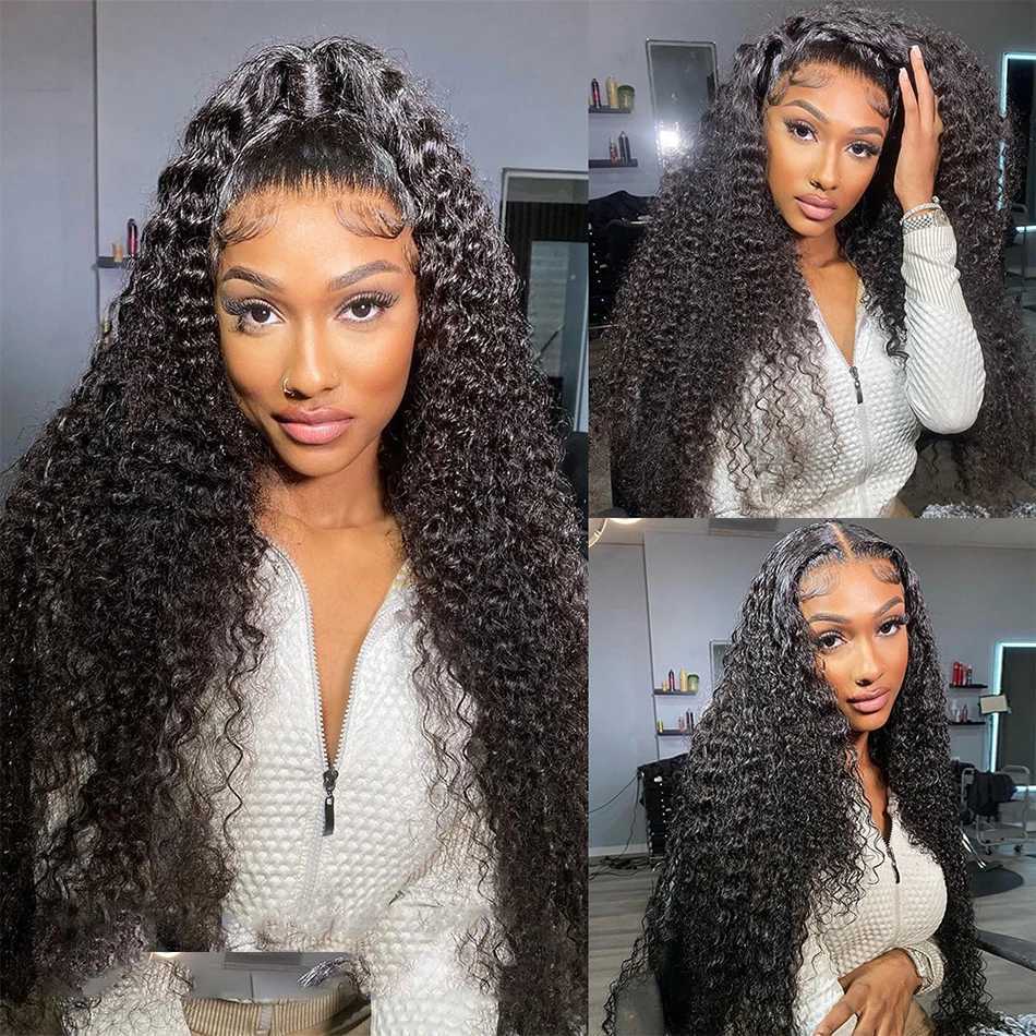 Deep wave bundle with closed wet waves and wavy wave human hair bundles with closed Remy hair braided and extended HD transparent W241221