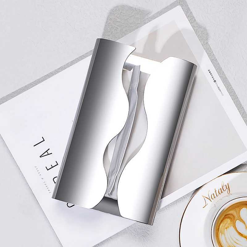 Nordic luxury stainless steel tissue box used for living Ro desktop tissue holder silver plated paper storage box Y241218