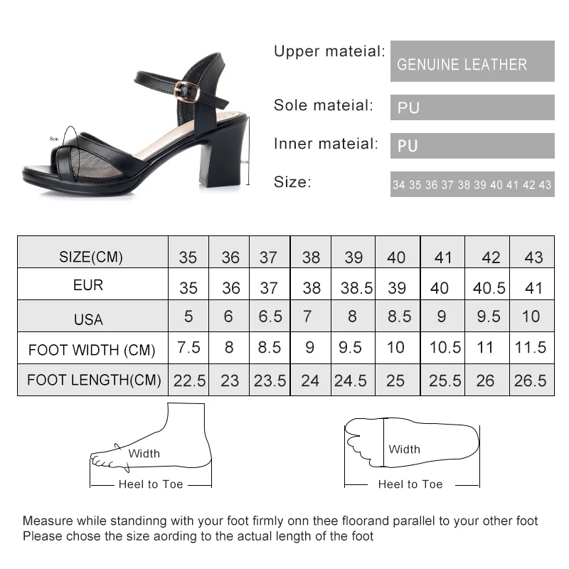 Summer New Sandals Women 2024 High-Heel Fashion Genuine Leather Women Summer Sandals With Mesh Yarn Women Sandals