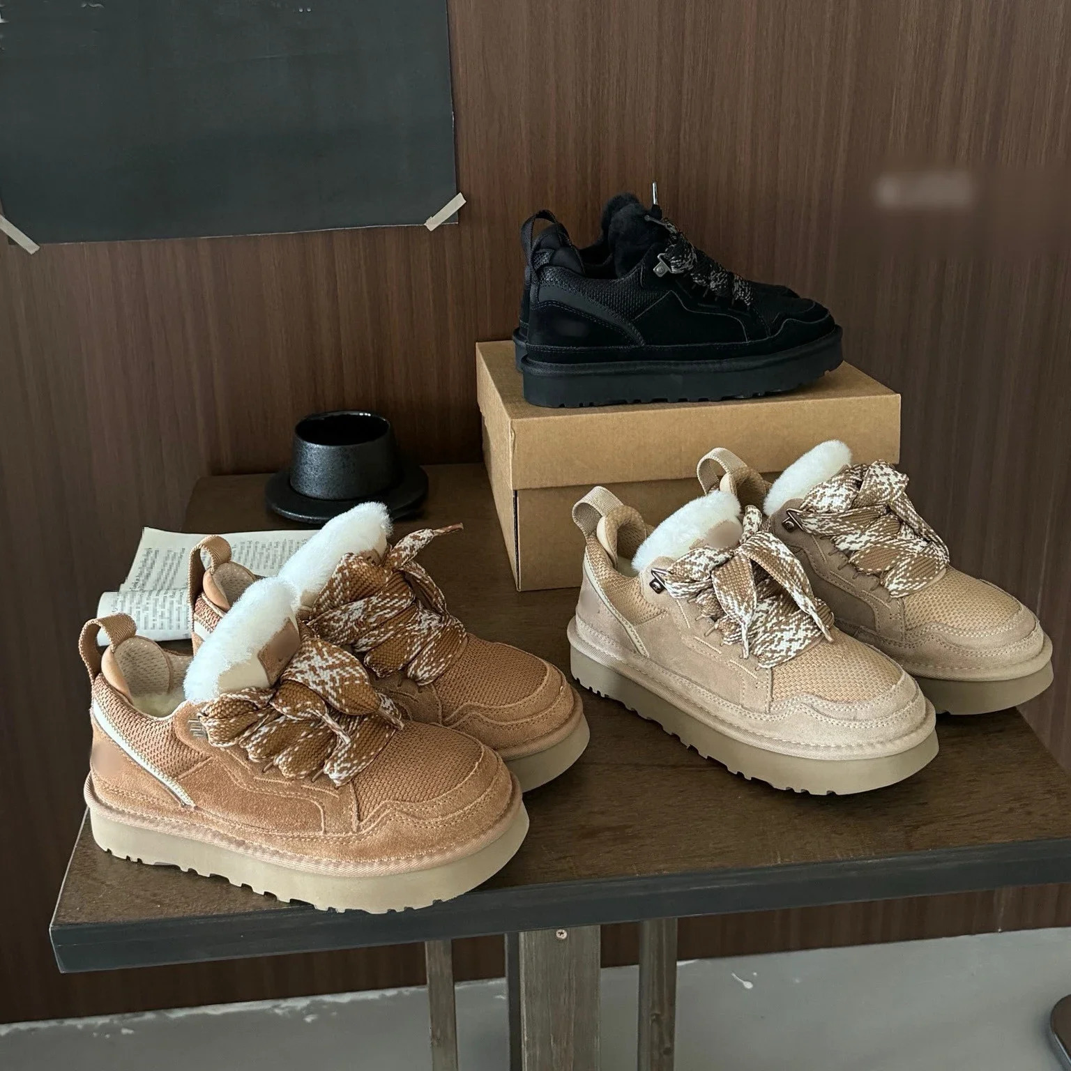 Womens Snow Boots Sheepskin Real Fur Thick Bottom Warm High Boots Womens Large Size sneakers for women platform boots 241218