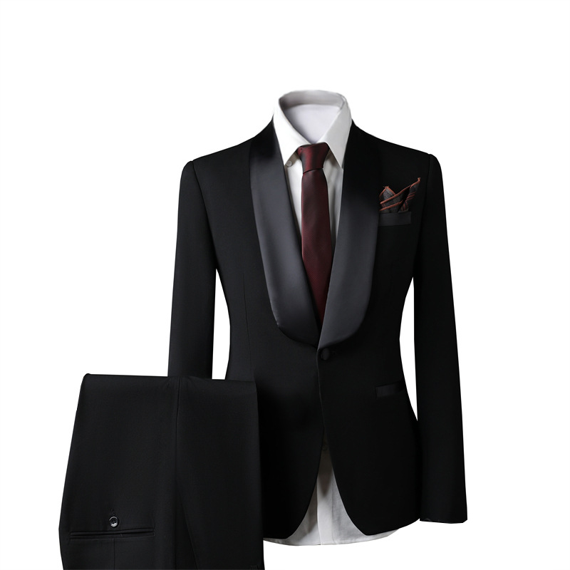V1124Suit green collar groom wedding suit men's slim and handsome