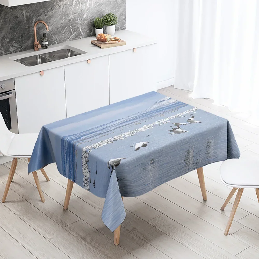 Seagull Scenery Tablecloth Party Restaurant Banquet Decoration Anti-Stain Waterproof Home Table BBA169