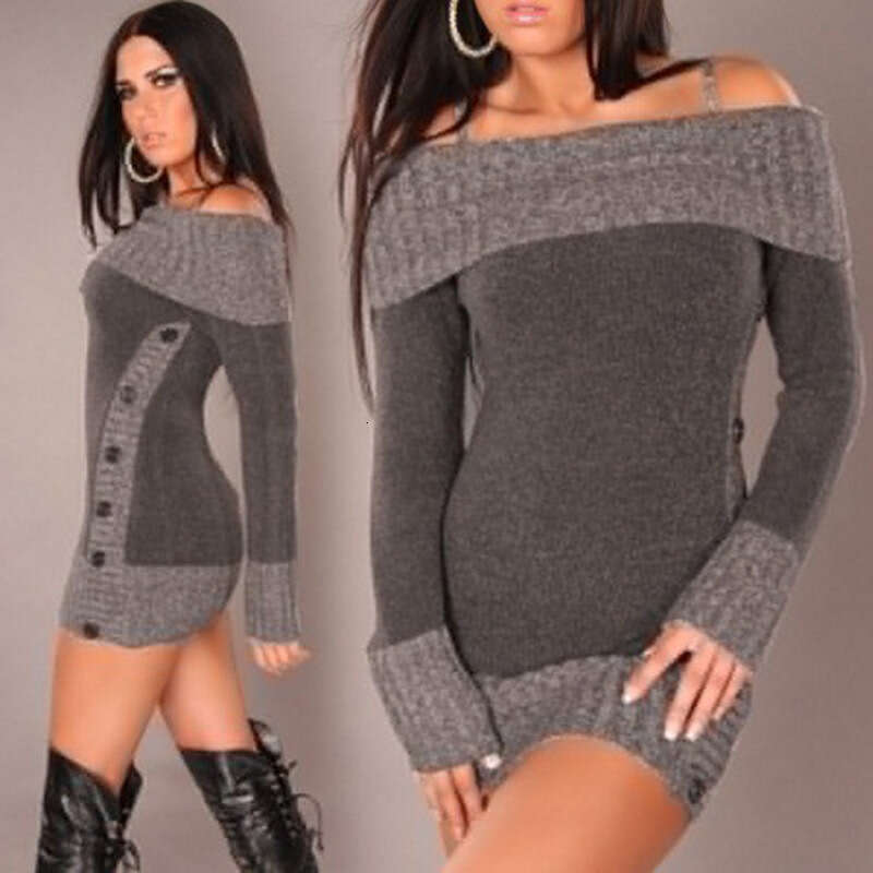 Sweater Spliced Button Knit Mid Length Top, Women's Fashion Quality Classic