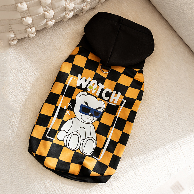 Autumn and winter special print hoodie small and medium-sized dog warm clothing pet clothes