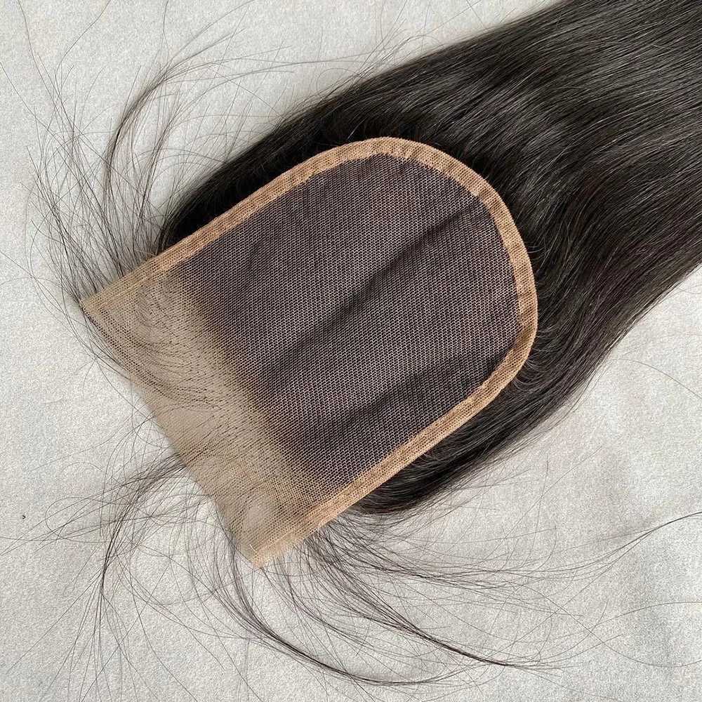 Straight lace closure only for straight hair real high-definition transparent lace front 4x4 lace closure straight 100% human hair Remy W241218