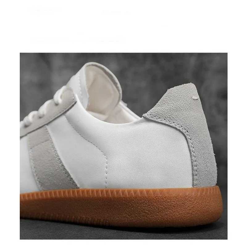 Patchwork Vintage Casual Sports Shoes for Men Leather Hiking Sneakers Women Platform Walking Athletic Shoe Unisex White Loafers Y241217