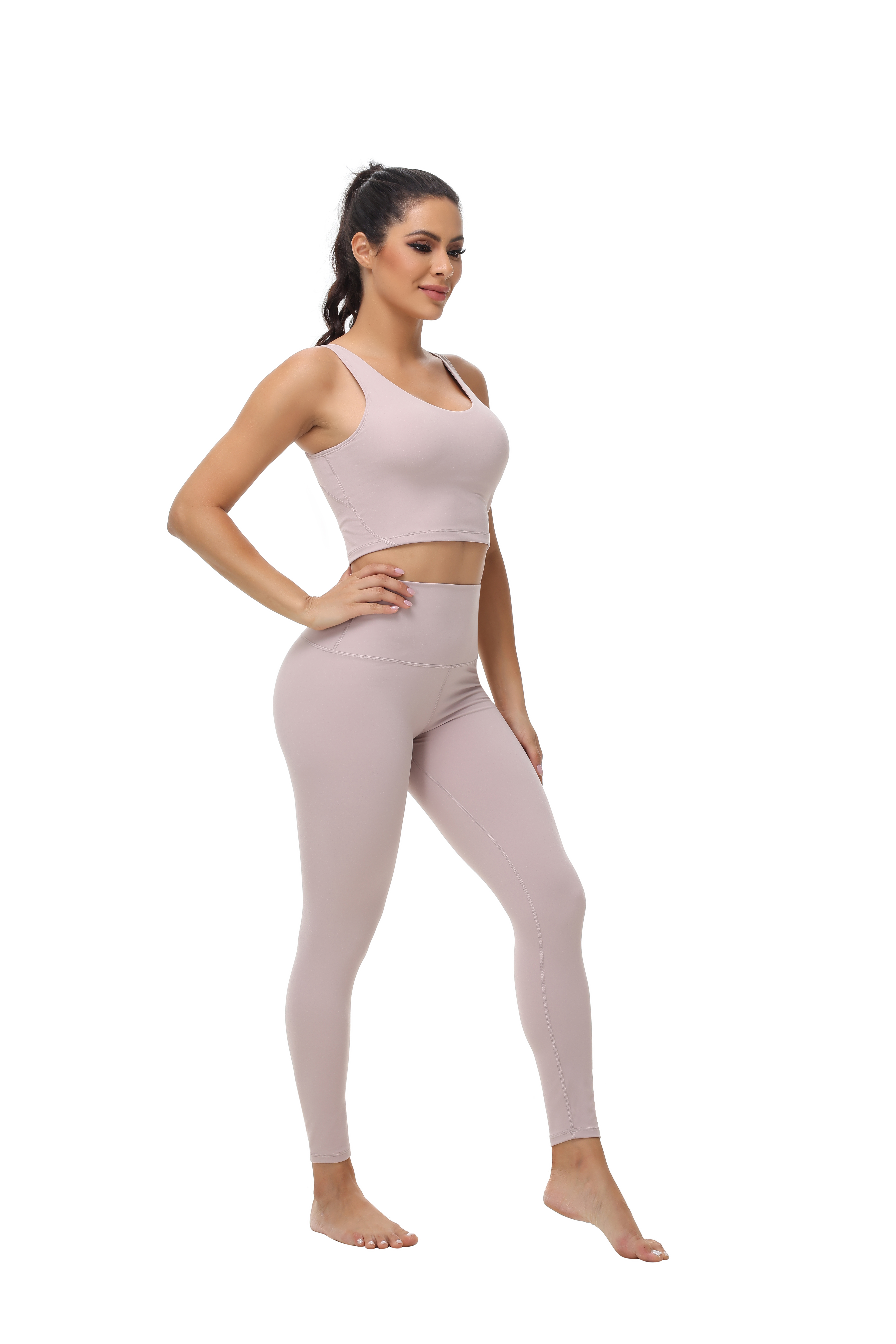 Bemiutp Naked Feel Yoga pants High Waist Sports Gym Wear Leggings Elastic Fitness Lady Outdoor Sports Trousers