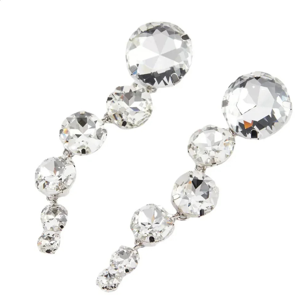2024 Round Crystal Jewelry Set Wedding Accessories Diamond Dubai Bridal Necklace Earring 241212