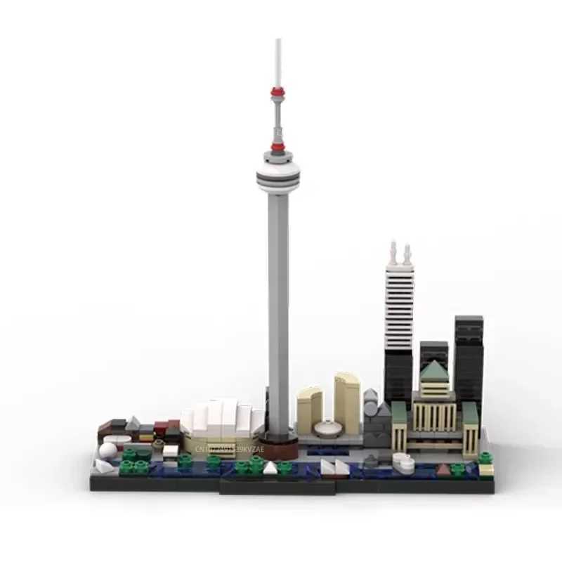429PCS City Architecture Skyline Toronto Building Blocks Ideas Sets Bricks MOC-170155 Desktop Decoration Model Toys Gift X241218