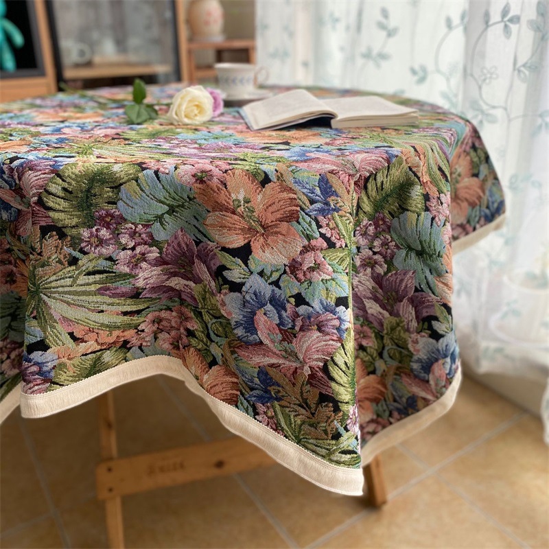 European Oil Painting Style Coffee Table Table Flag Cover Cloth High-end Atmosphere Long Table Strip Placemat