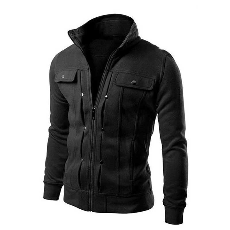 New mens casual jacket stand up zipper sweatshirt spring and autumn cardigan mens coat outdoor travel suit W250103