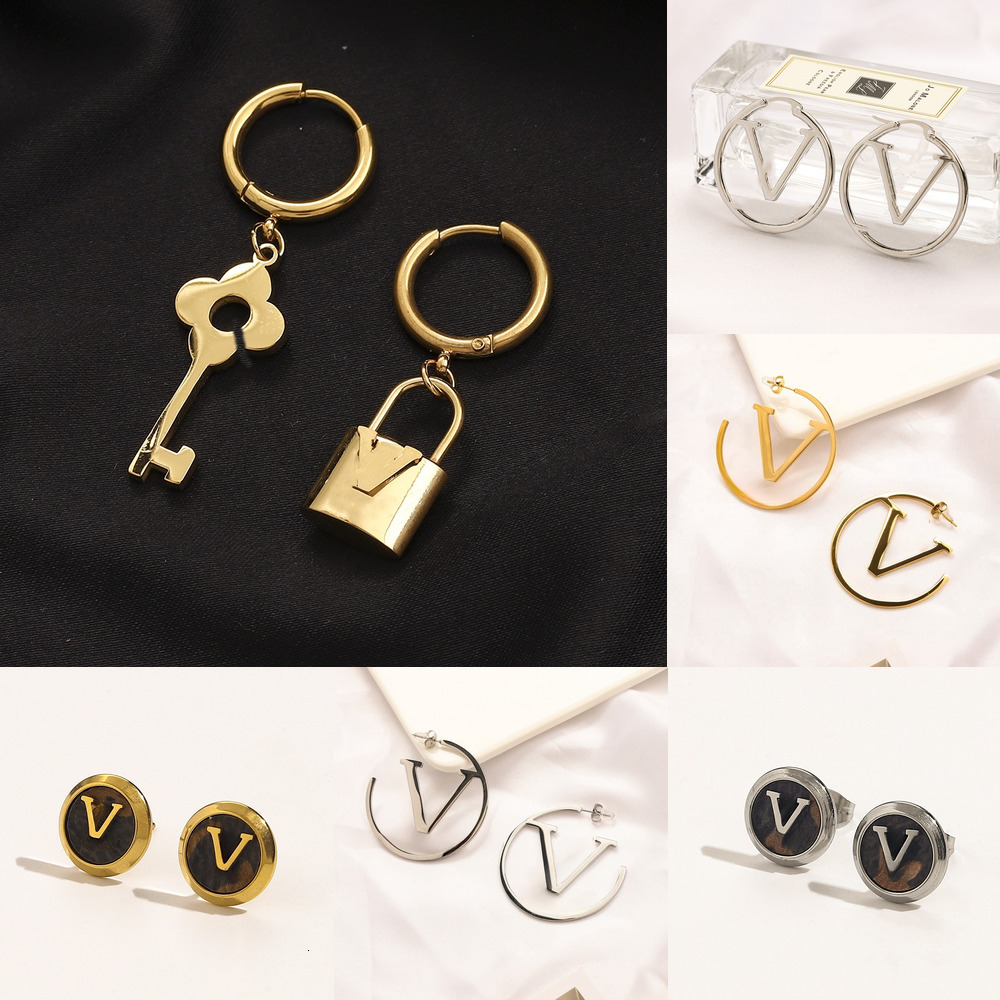 Designer Earrings Luxury Earrings 18K Gold Plated brand luxury Crystal Rhinestone Earring for women Earring Jewelry Gift Birthday Gift Small Simple Luxury Earring