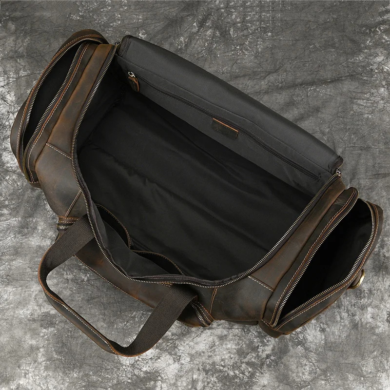 Large Capacity Leather Luggage Bag For Men Male Travel Bag Duffle Bags Weekender Bags On Luggage Over Night Handbags For Man 241212