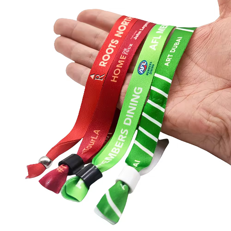 100pcs Customised festival event ribbon fabric wristbands,Custom logo for wrist Straps holographic vip ticket,bracelet with Logo Custom For party,musi