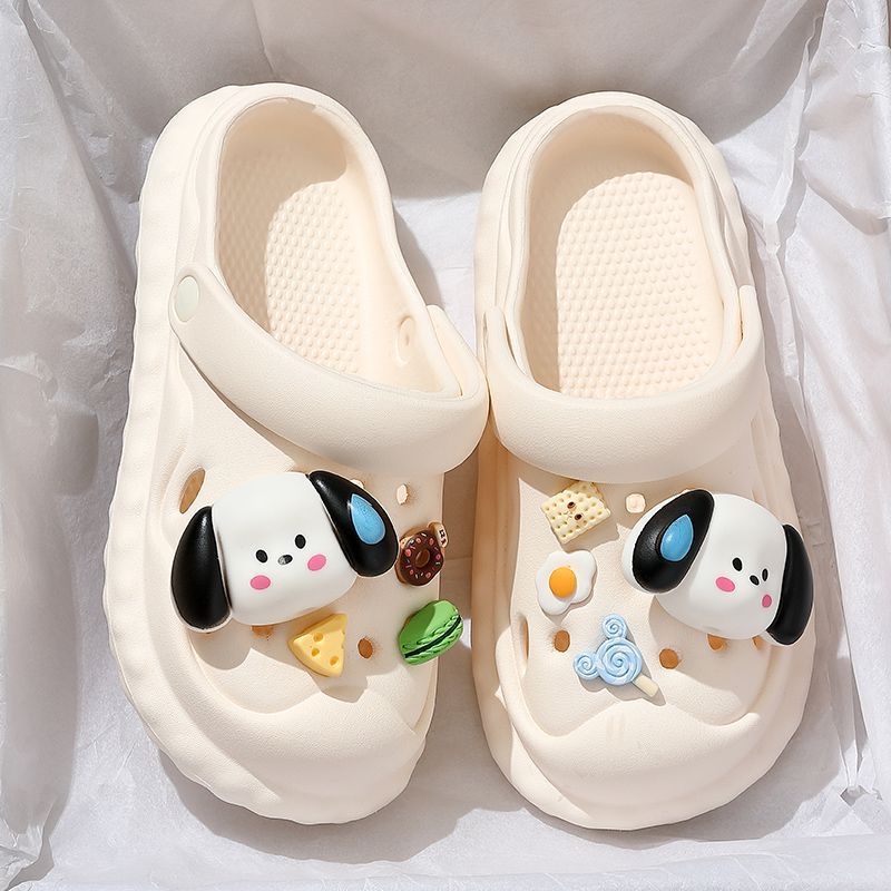 Hot New Free Shipping designer slippers for womens black white Summer Outwear Cartoon Cute Soft Bottom Non slip Slippers