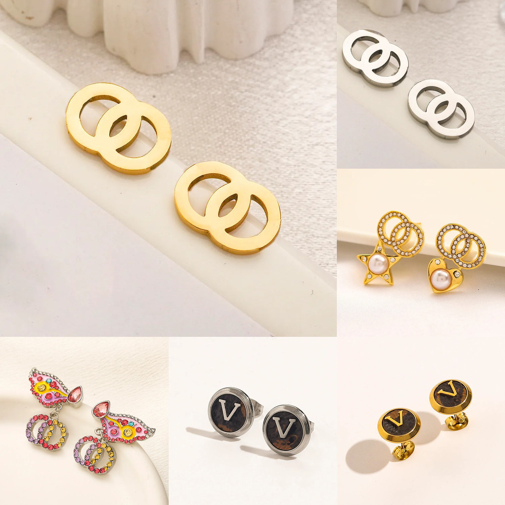 Simple Sier Star Stud Classic Earrings Fashion Women Gold Plated Stainless Steel Geometry Earring Sweet Girls Wedding Party Gifts Jewelry Accessories