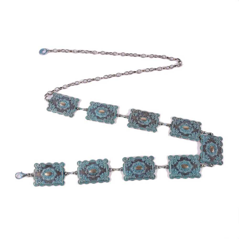 New womens belt with fashionable retro style metal border decoration waist chain accessories W241218