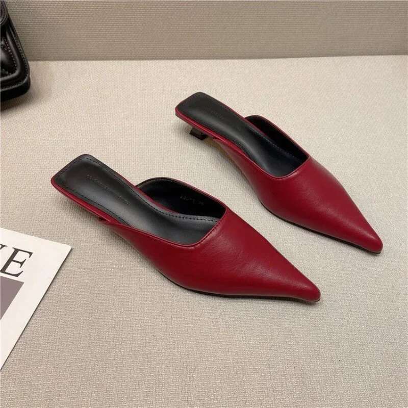 Women's Pu Lacquer Leather Low Heeled Sandals New Summer Woman Outdoor Versatile Slim Heel Square Open Toe Slippers