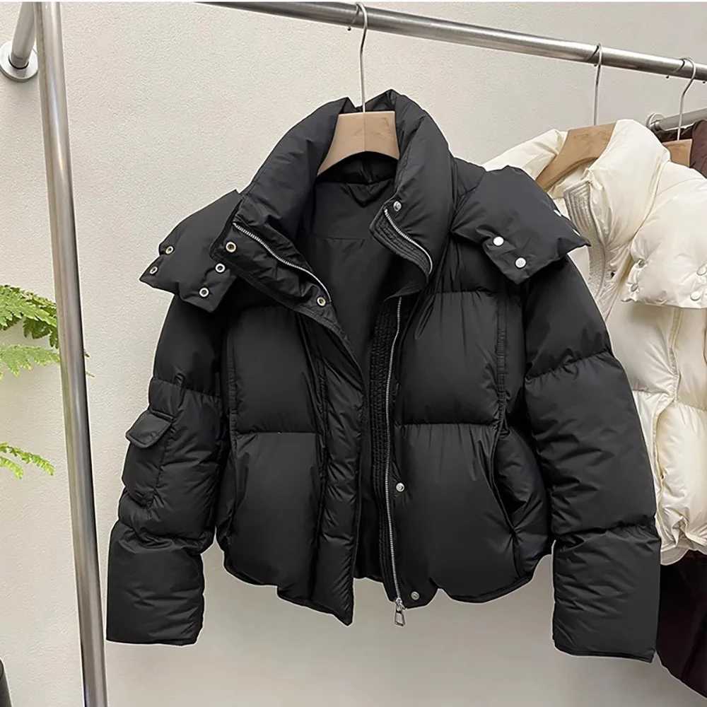 Womens Puff Cotton Jacket Winter Warm Thick Long Sleeve Super Large Hoodie Shorts Park Womens Loose Bedding Coat M241218