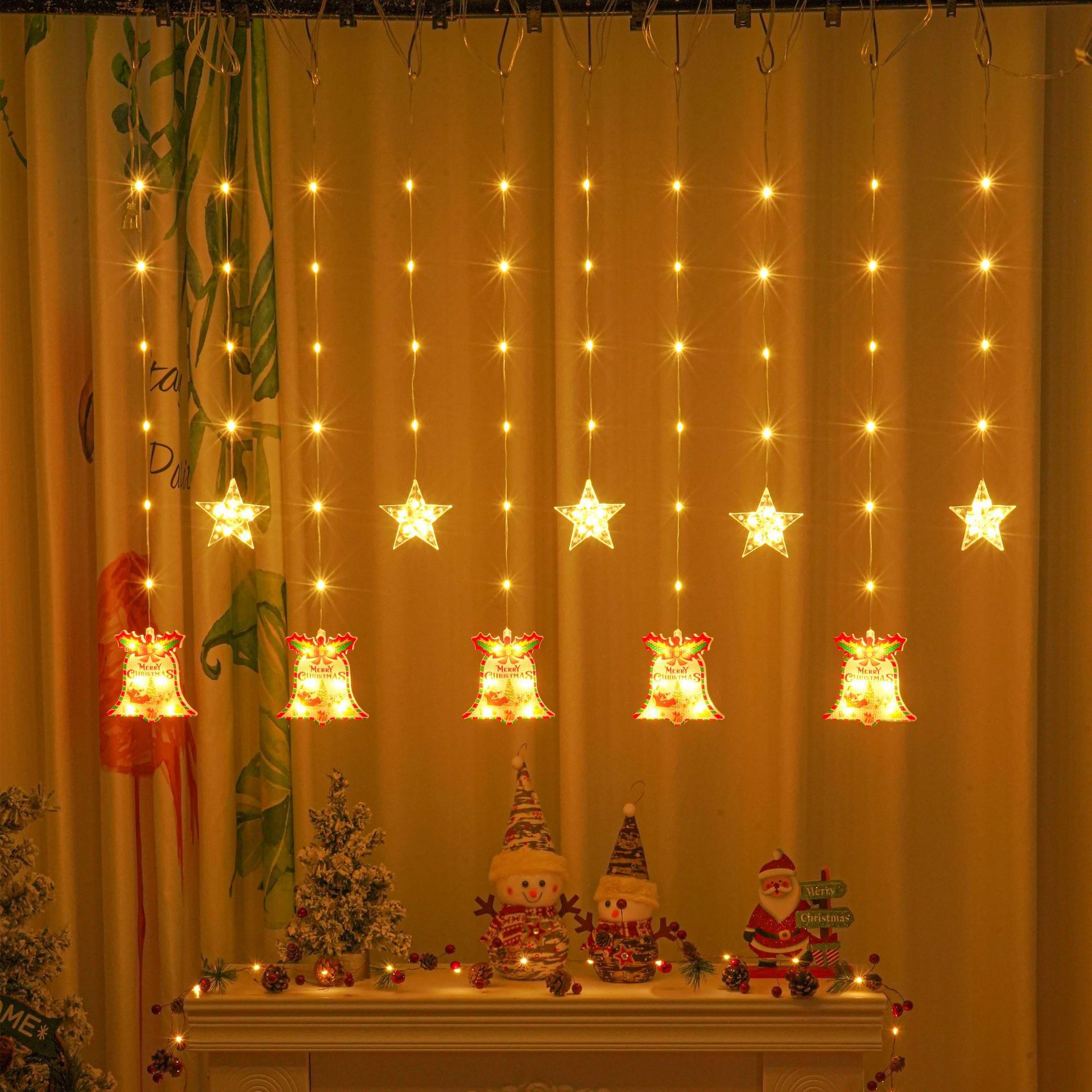 Holiday Party Room Decorations with Leather Cord LED Light Strings