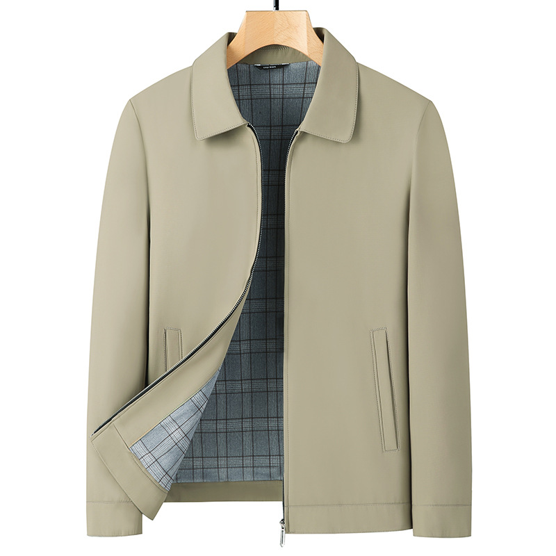 M12181 Middle-aged and elderly men's jackets spring and autumn thin men's lapel jackets