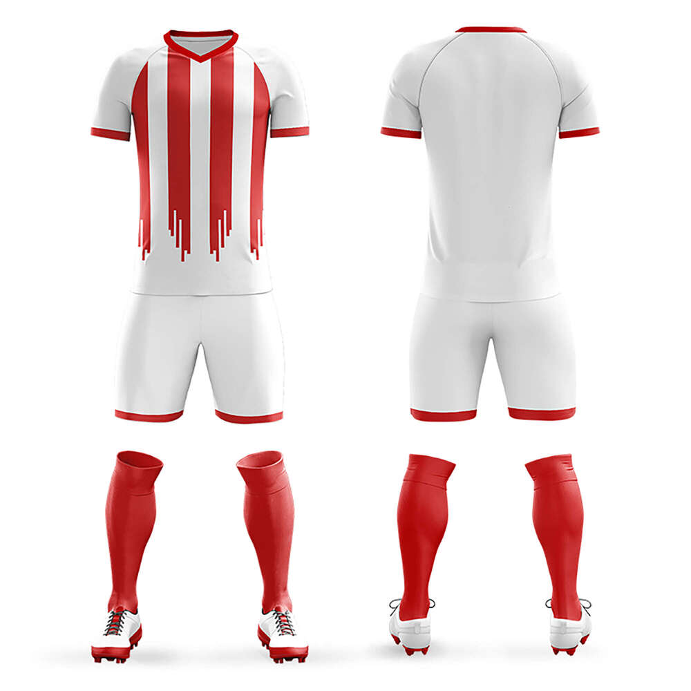 2025 Men/Kids Custom Soccer Jersey Sets Personalized Vertical Stripes Print Team Player Name Number Outdoor Game Sport Shirt