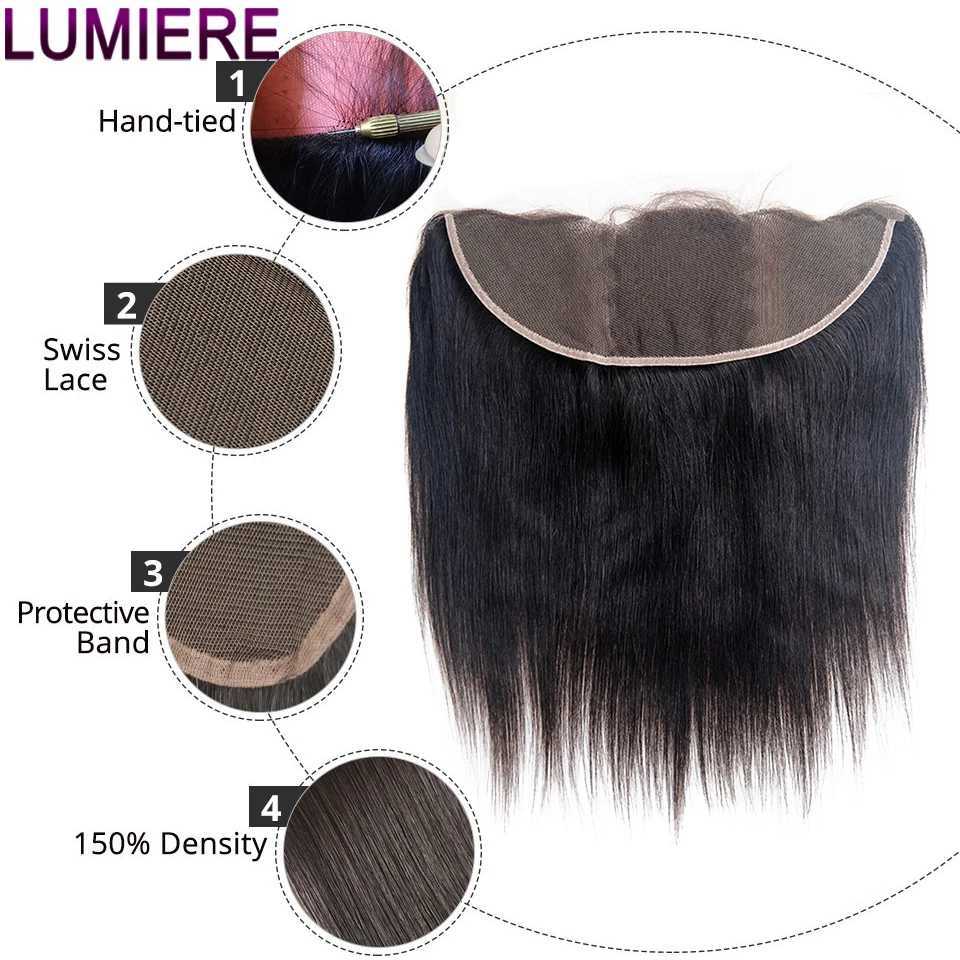 30 32 40 Inch Bone Straight Bundles With Frontal Closure Peruvian HD Lace Closures With Bundles Hair Weave Bundles With Closure W241221