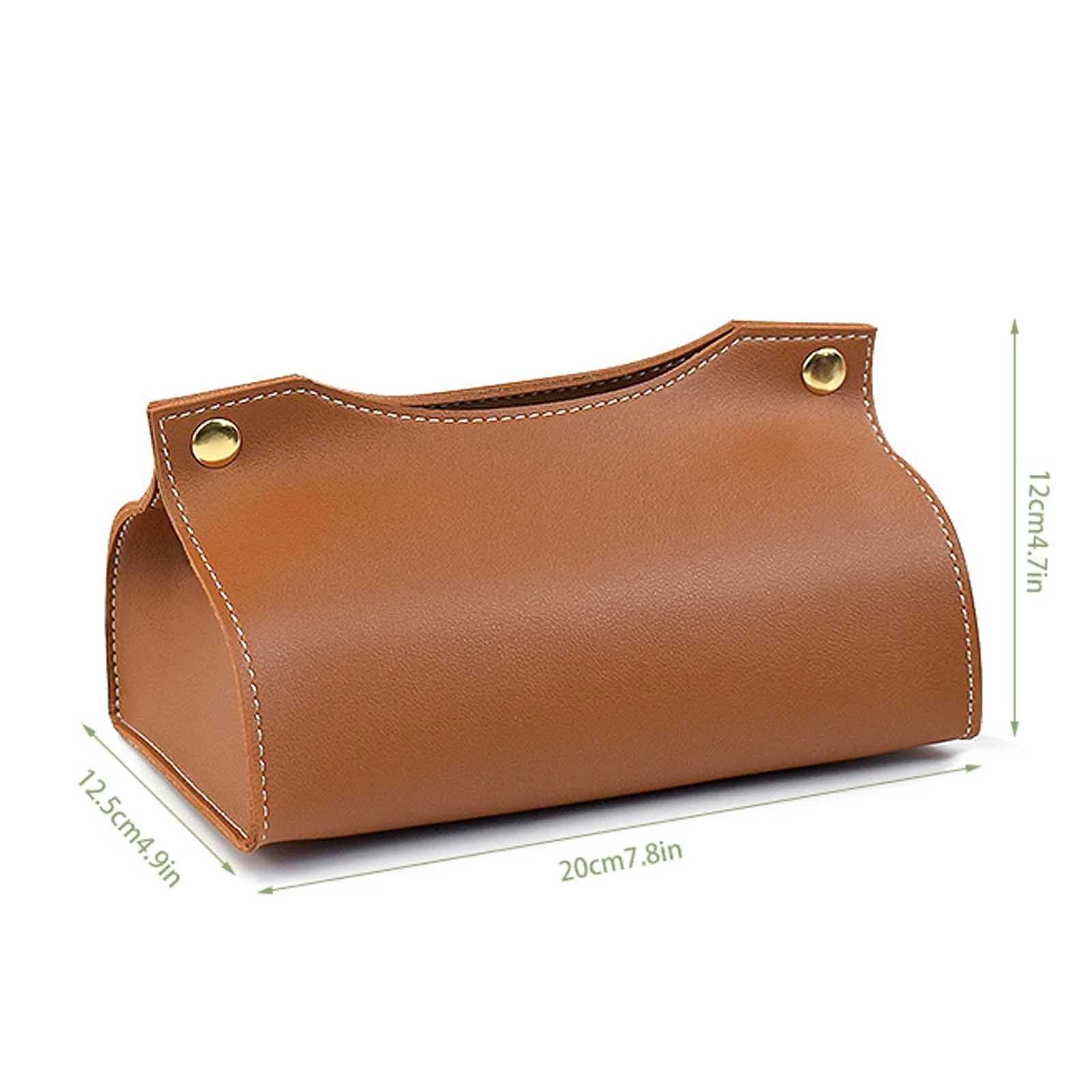 Universal PU leather tissue box napkin holder car tissue box his life Ro desktop paper towel dustproof storage cover Y241218