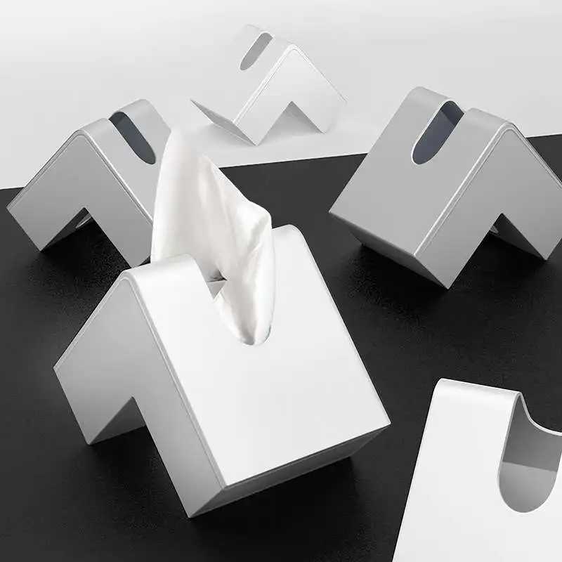 Nordic minimalist creative off tissue box for living double-sided paper tray napkin case Y241218
