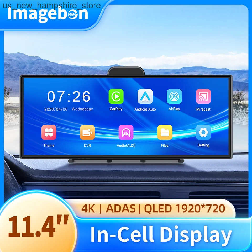 car dvr DVRs New Imagebon 11.4 H70 Pro 4K ADAS QLED In-cell Display Car DVR Wireless CarPlay Android Auto Night Vision AUX FM Dash Camera J241218