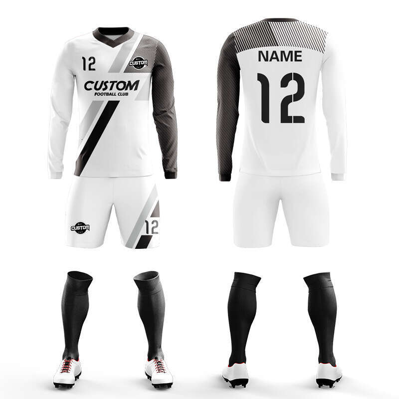 2025 Personalized Sublimation Custom Youth High School College Long Sleeve Soccer Jersey Mens Football Uniforms With Embroidered