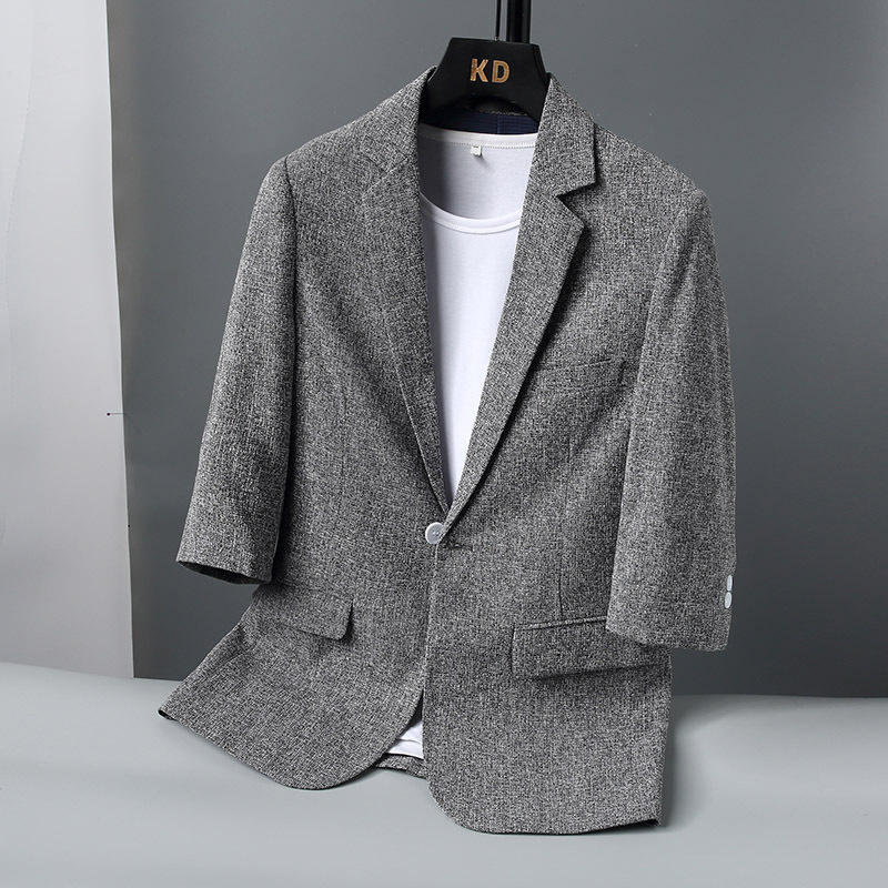 K635 Men's Classic Stand Collar Suit with Matching Trousers
