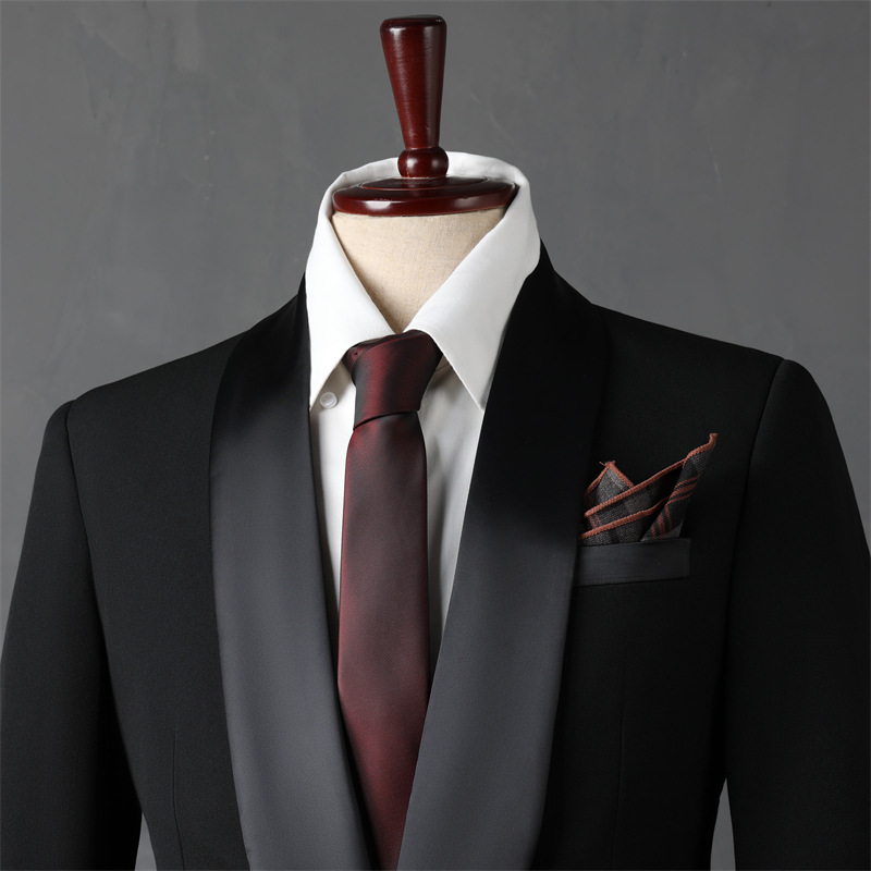 V1124Suit green collar groom wedding suit men's slim and handsome