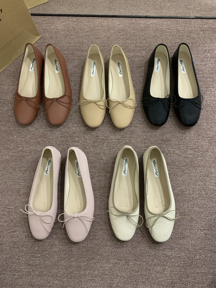 2025 NEW soft bowtie moccasins round toe foldable shoes casual design leaopard slip on loafers women comfy ballet flats hurenlakeshoes