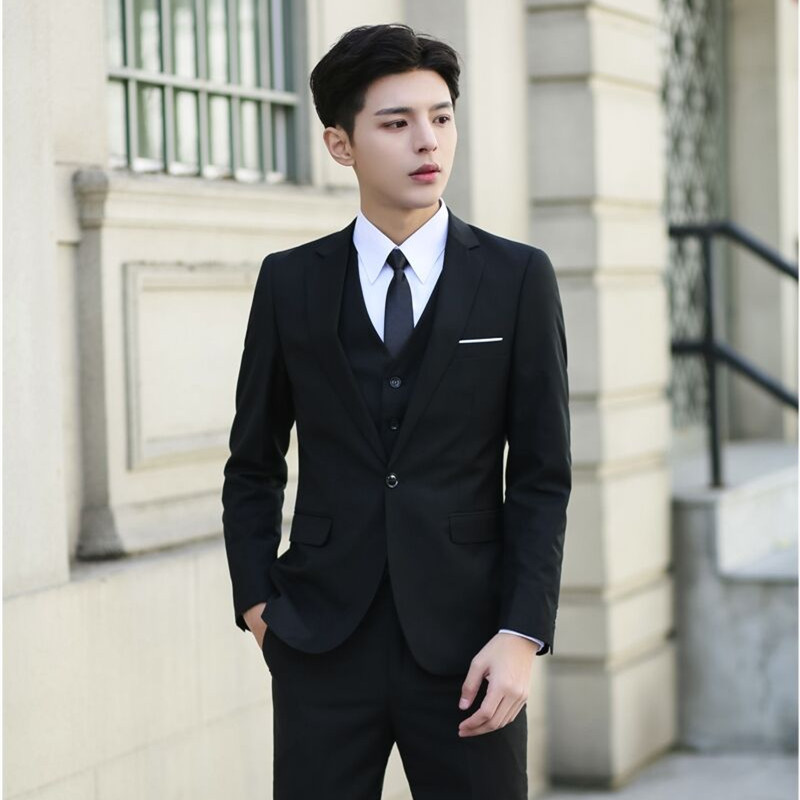 J1218Men's business suit slim fit small suit jacket casual professional