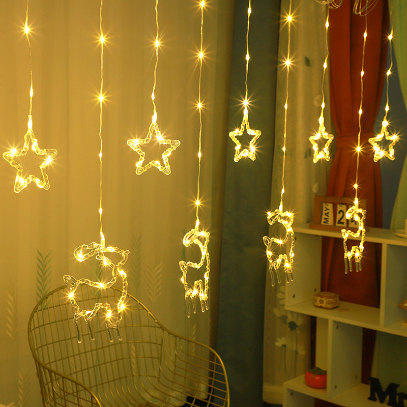 LED Snowflake Deer Christmas Lights for Indoor Outdoor Decoration Ideal for Festival Atmosphere