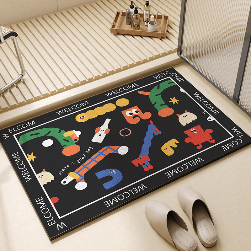 Bathroom Floor Mats Soft Mats Non-slip Door Mats Entrance Carpet Toilet Mats
