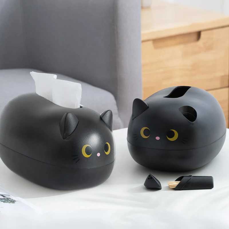 Cute Cat Tissue Box Napkin Storage Box Kitchen Paper Container Desktop Toilet Paper Holder Nordic Style A Decoration Y241218