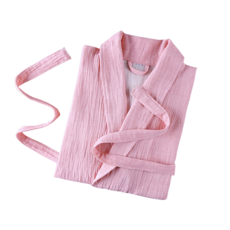 Z1-Women's bathrobe pure cotton double gauze pajamas spring and summer thin couple men's bathrobe home clothes