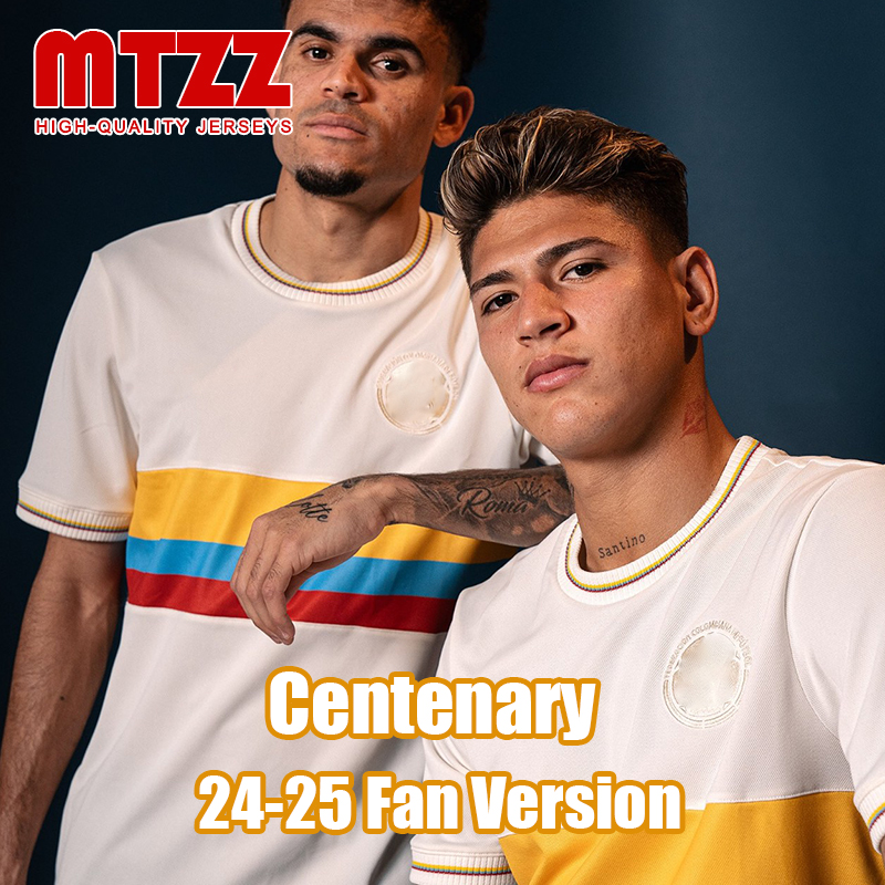 XXXL 4XL MTZZ 24 25 Colombia 100th Anniversary Soccer Jersey Centenary Special Edition Mens Jerseys Man Top Football Shirt 2024 2025 Fan Version