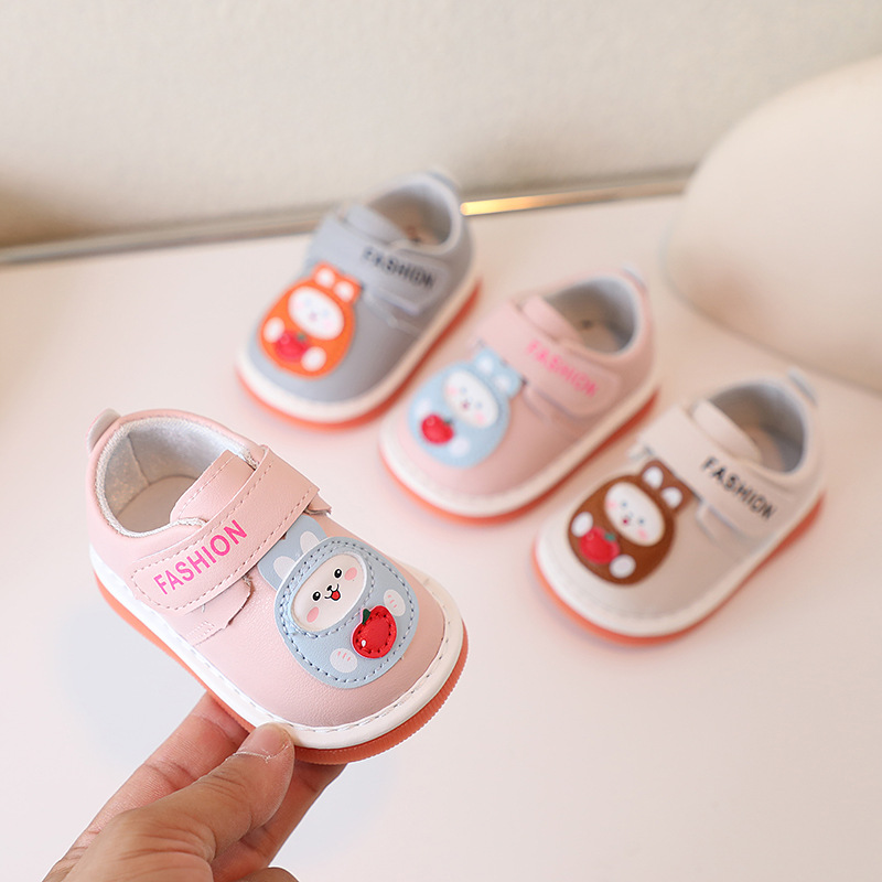 2025 Baby Newborn Casual Squeaky Shoes Toddler Soft Bottom First Walking Shoes Cutefeet Children's Sneakers Rabbit Cartoon Kids Shoes Sizes 16 - 