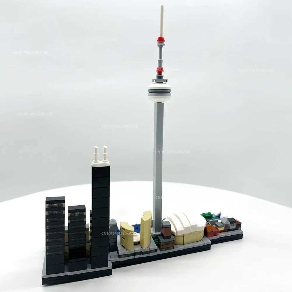 429PCS City Architecture Skyline Toronto Building Blocks Ideas Sets Bricks MOC-170155 Desktop Decoration Model Toys Gift X241218