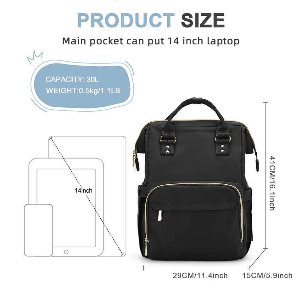 Laptop Backpack for Women Water Resistant Travel Work Backpacks Purse Stylish Business Teacher Nurse Computer Bag with USB Port 241218